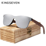 KINGSEVEN UV400 Polarized Walnut Wood Sunglasses Handmade Rectangle Outdoor Eyewear for Men and Women thumbnail 19