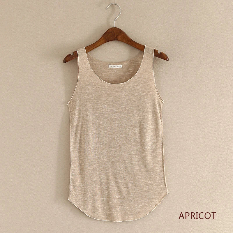 Women’s Summer Fitness Tank Top – Plus Size Loose Fit Cotton O-Neck Casual Top