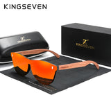 KINGSEVEN Natural Bubinga Wooden Polarized Sunglasses UV400 Square Frame B-5510 thumbnail 22
