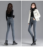 Thermal Fleece-Lined High-Waist Skinny Jeans for Women – Warm Stretch Winter Pencil Pants thumbnail 21
