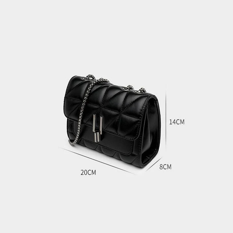 Luxury Designer Chain Shoulder Bag – Women’s PU Leather Crossbody Flap Handbag