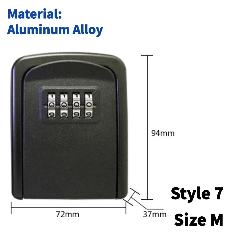Wall Mount Key Lock Box 4-Digit Combination Security Safe for Home & Office