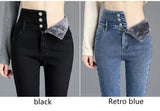 Thermal Fleece-Lined High-Waist Skinny Jeans for Women – Warm Stretch Winter Pencil Pants thumbnail 9