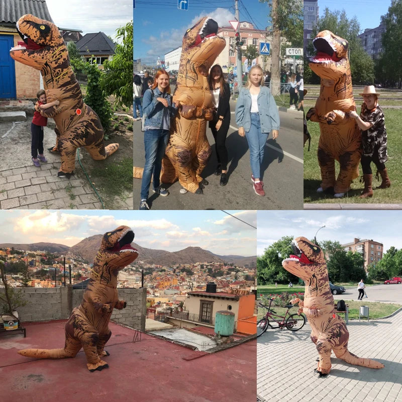 T-Rex Inflatable Dinosaur Costume – Kids & Adults Tyrannosaurus Fancy Dress