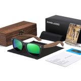 GM Handmade Walnut Wooden Polarized Mirror Sunglasses UV400 Vintage Pilot Style for Men and Women thumbnail 19