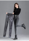 Thermal Fleece-Lined High-Waist Skinny Jeans for Women – Warm Stretch Winter Pencil Pants thumbnail 16