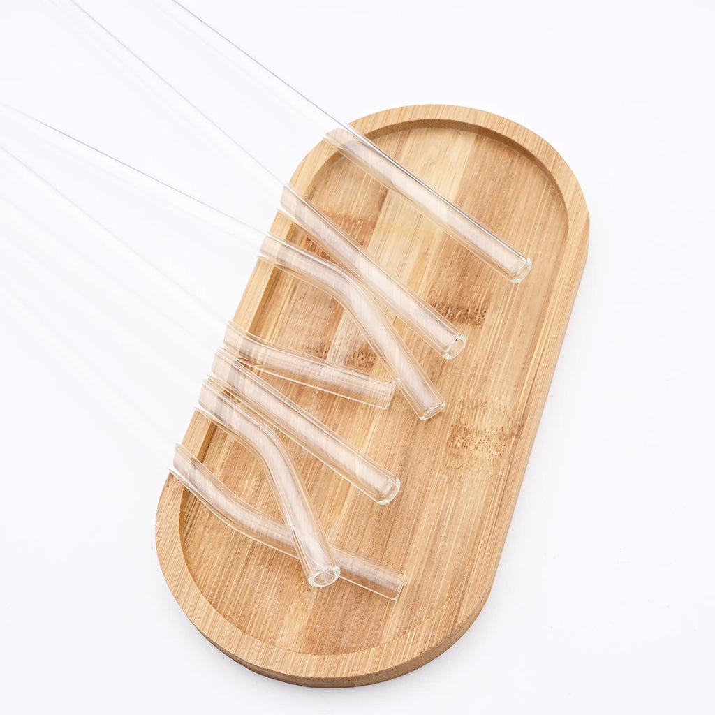 High Borosilicate Glass Straw Set – Reusable Eco-Friendly Drinking Straws with Cleaning Brush