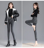 Thermal Fleece-Lined High-Waist Skinny Jeans for Women – Warm Stretch Winter Pencil Pants thumbnail 15