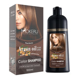 Mokeru Natural Organic Hair Color Shampoo – Permanent Long-Lasting Dye for Women & Men, Argan Oil Infused, 500ml thumbnail 6