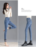 Thermal Fleece-Lined High-Waist Skinny Jeans for Women – Warm Stretch Winter Pencil Pants thumbnail 26