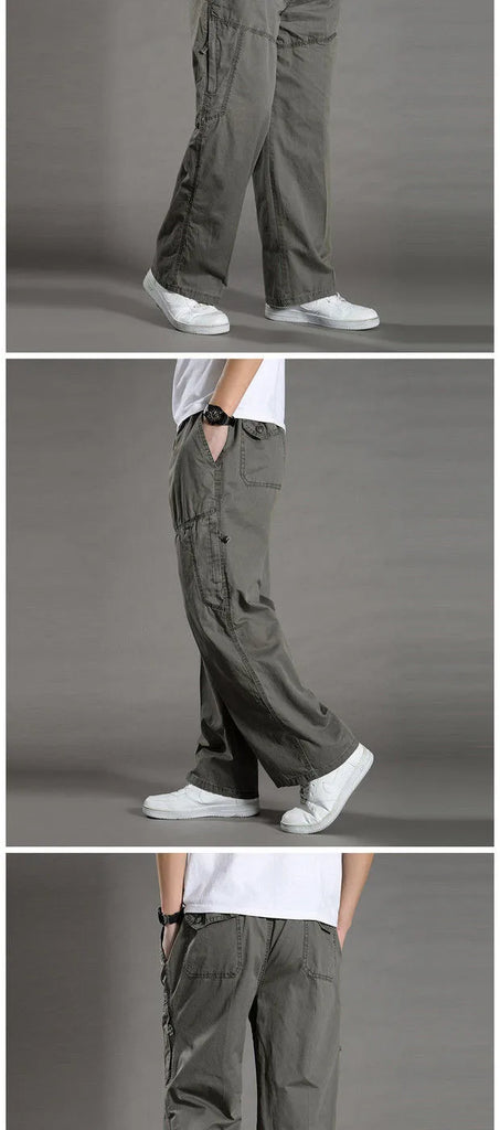 Men’s Cotton Cargo Pants – Loose Fit Work & Casual Joggers up to 6XL