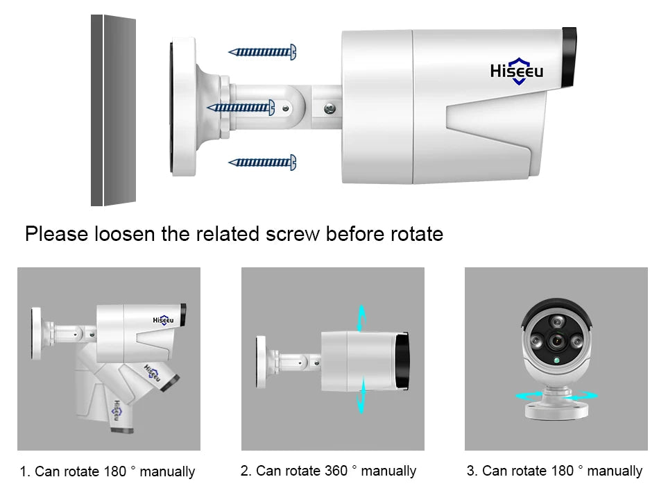 Hiseeu 3/5MP WiFi CCTV Camera Security System 10CH NVR Wireless Surveillance with IR Night Vision