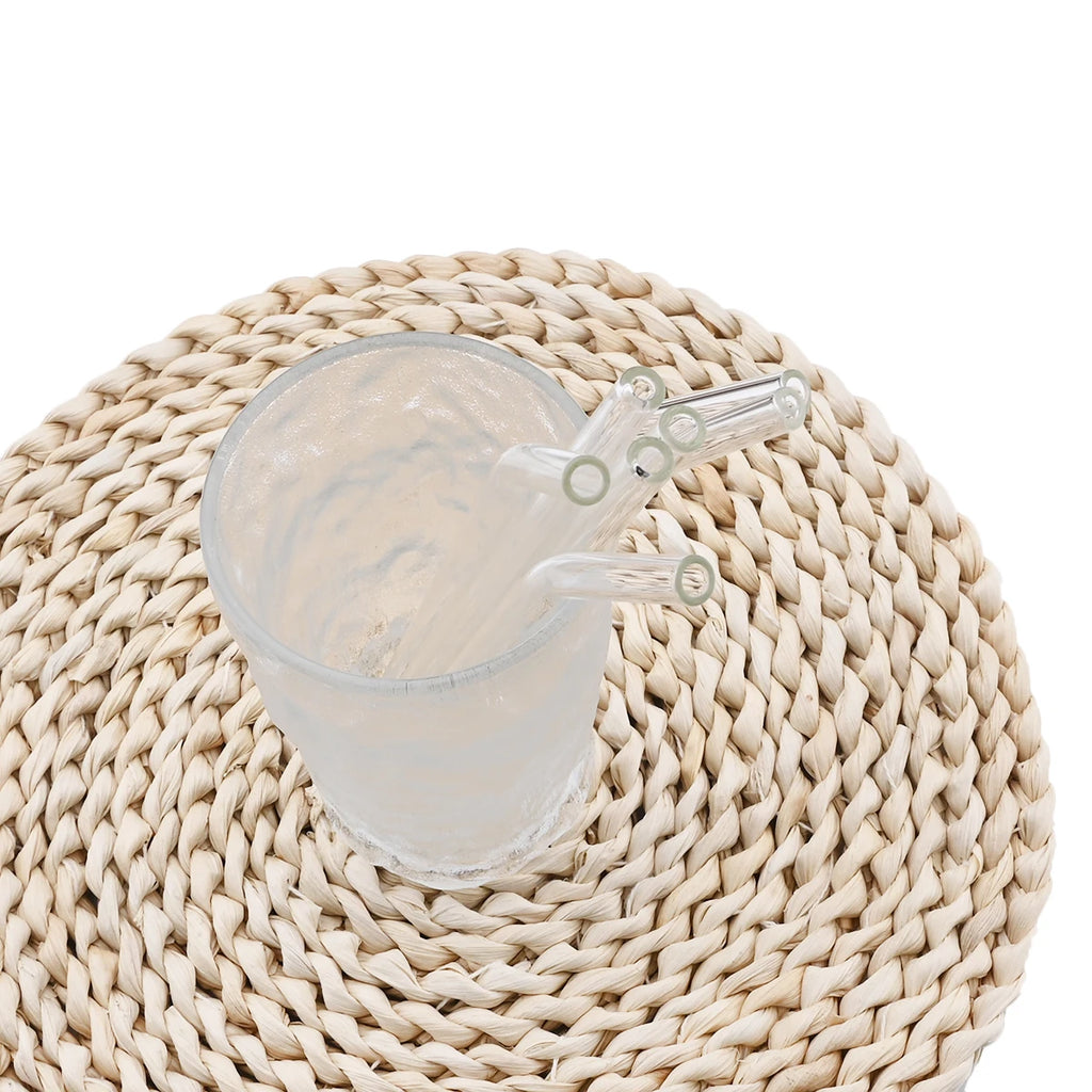 High Borosilicate Glass Straw Set – Reusable Eco-Friendly Drinking Straws with Cleaning Brush