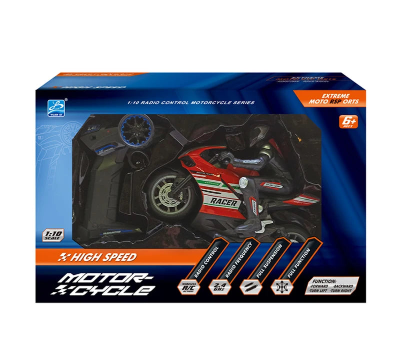 RC Motorcycles 1:6 & 1:10 Electric High-Speed Remote Control Racing Motorcycle for Kids