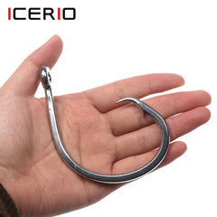 ICERIO Stainless Steel Saltwater Fishing Circle Hooks – Anti-Corrosion, Ultra-Sharp, Durable (6/0#–16/0#)