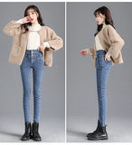 Thermal Fleece-Lined High-Waist Skinny Jeans for Women – Warm Stretch Winter Pencil Pants thumbnail 28