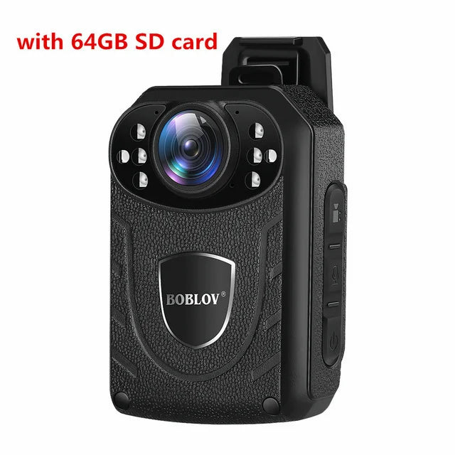 Boblov KJ21 Body-Worn Mini Camera 1296P HD DVR with IR Night Vision and 170° Wide Angle