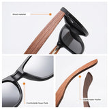 GM Handmade Walnut Wooden Polarized Mirror Sunglasses UV400 Vintage Pilot Style for Men and Women thumbnail 4