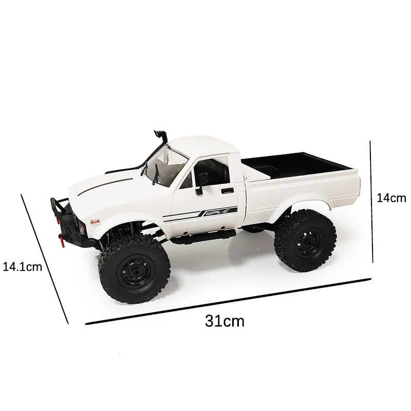 WPL C24-1 1:16 Scale 4WD RC Rock Crawler Truck with LED Lights – 2.4G Remote Control Off-Road Buggy