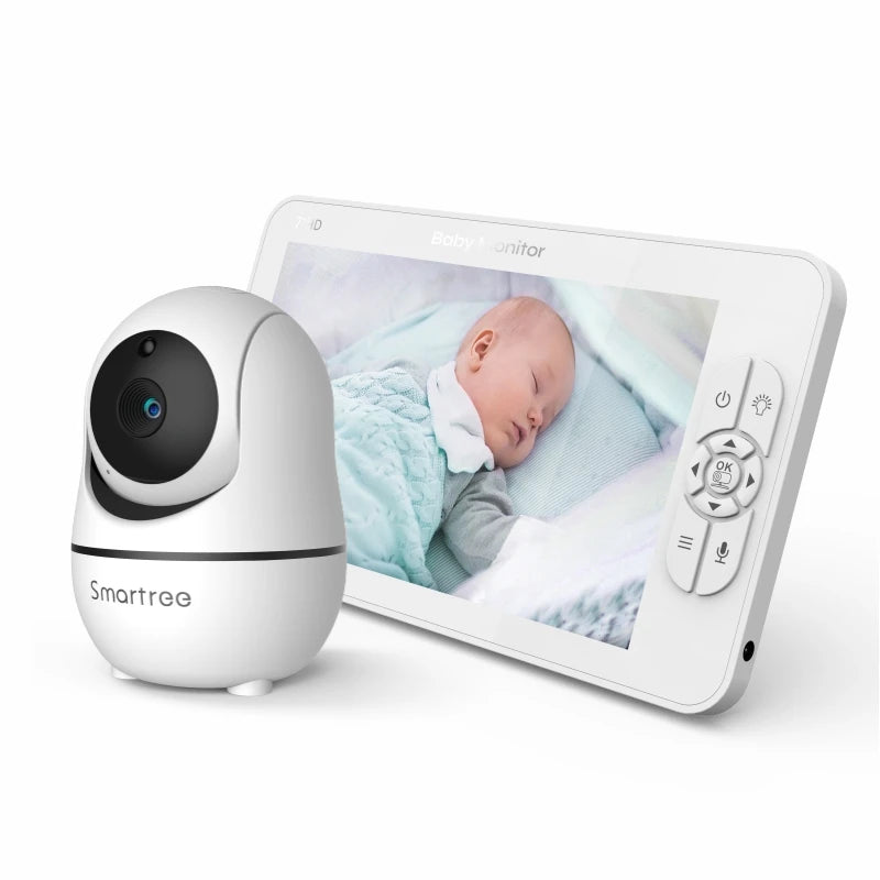 SM70V2 7" 1080P HD Split Screen Video Baby Monitor with Two Cameras – Hack Proof, Remote Zoom/Pan/Tilt, 4000mAh Battery