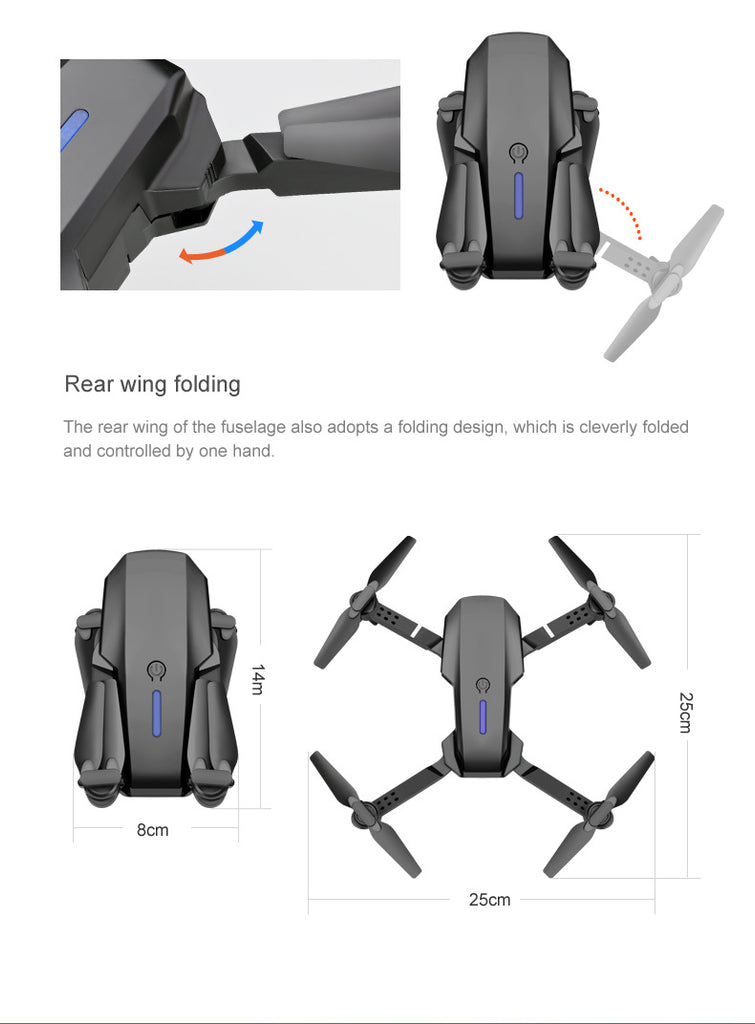 E88 Pro Drone 4K Dual Camera Foldable RC Quadcopter with WiFi FPV & Trajectory Flight
