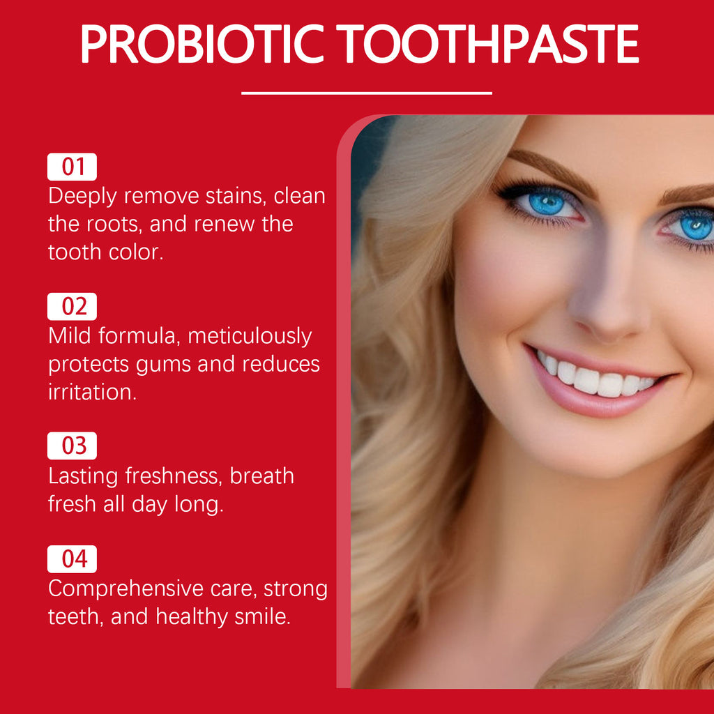 SP-8 Probiotic Toothpaste – Brightening Mint, Fresh Breath, Deep Cleaning, Plaque & Stain Removal
