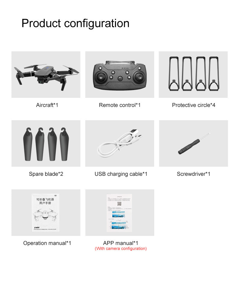 E88 Pro Drone 4K Dual Camera Foldable RC Quadcopter with WiFi FPV & Trajectory Flight