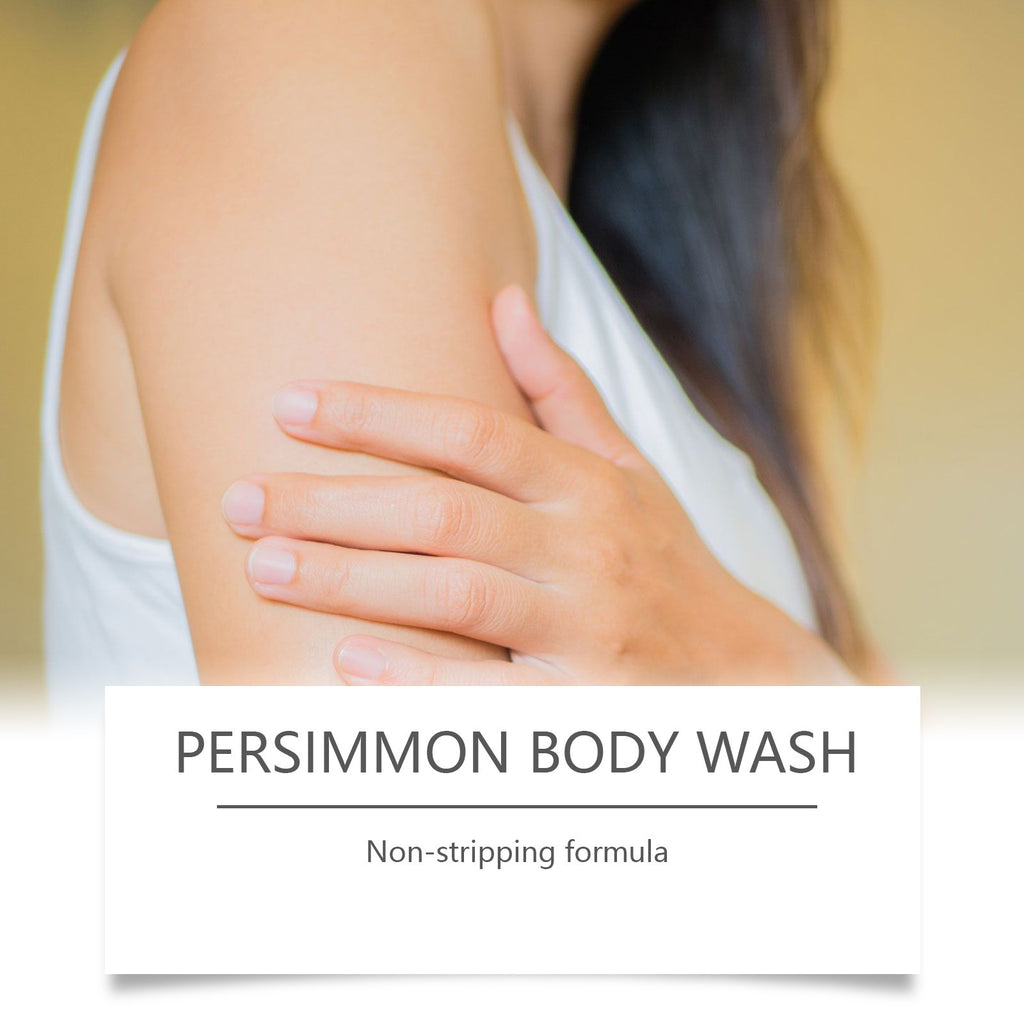 OceAura Persimmon Body Wash 100ml – Deodorizing, Oil Control & Exfoliating Shower Gel