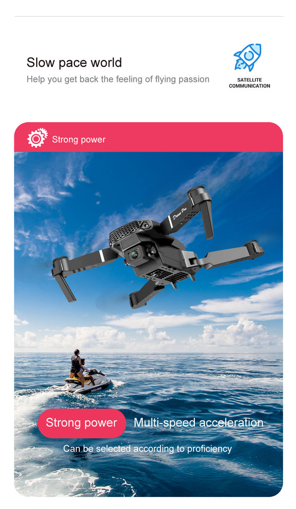 E88 Pro Drone 4K Dual Camera Foldable RC Quadcopter with WiFi FPV & Trajectory Flight