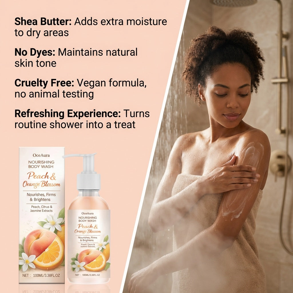 OceAura Hydrating Body Wash Moisturizing Brightening Shower Gel 100ml Natural Plant Formula