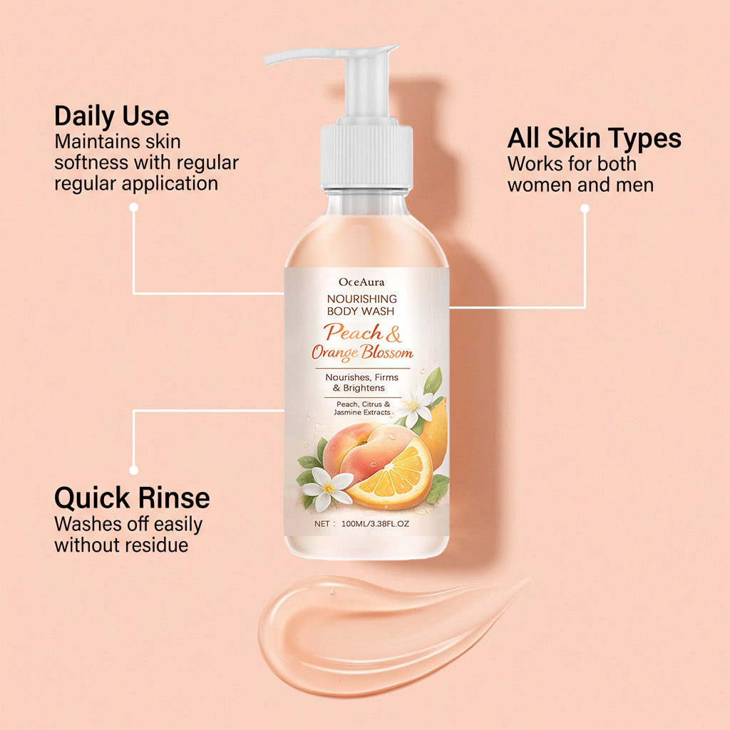 OceAura Hydrating Body Wash Moisturizing Brightening Shower Gel 100ml Natural Plant Formula