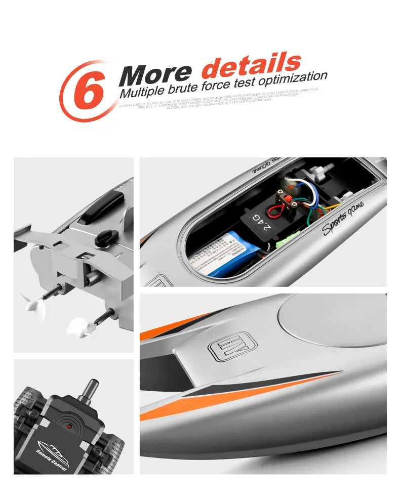 2.4G RC High Speed Racing Boat – Waterproof Double Motor Speedboat Toy (Model 805)