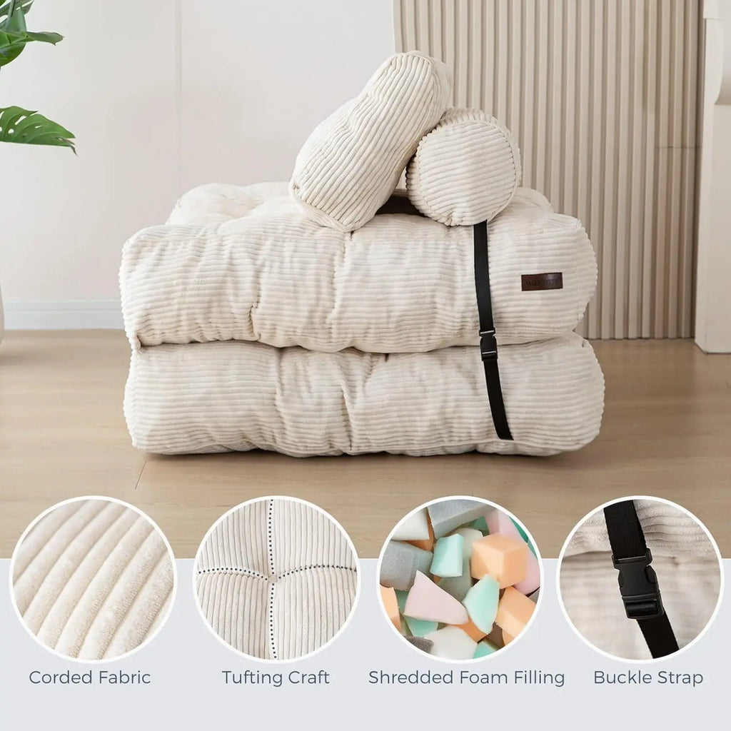 Vacuum Compression Foldable Fabric Sofa Bed – Nordic Modular Corner Couch