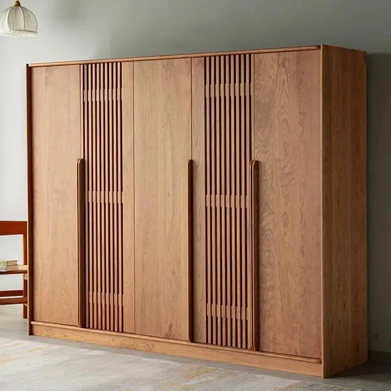 Luxury Modern Wooden Wardrobe with Sliding Doors and Storage Drawers – Nordic Style Bedroom Closet Furniture