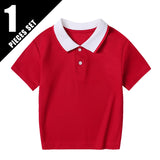 Children's Summer Color Matching Polo Shirt – Casual Short Sleeve Top for Boys & Girls thumbnail 39