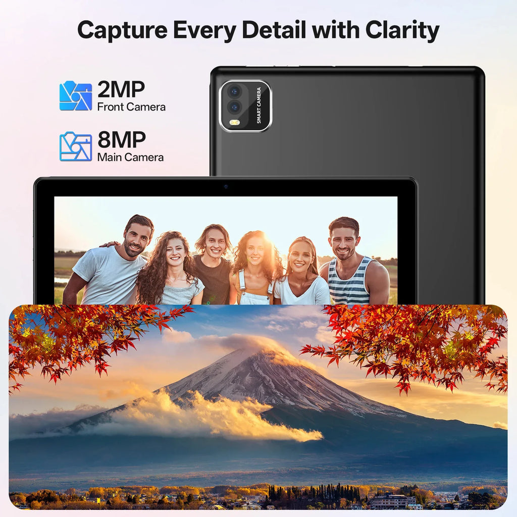BAKEN 10-Inch Android 15 Tablet PC – 12GB RAM (3+9GB) + 64GB Storage, WiFi 6, Quad-Core Processor, Dual Camera, 6000mAh Battery