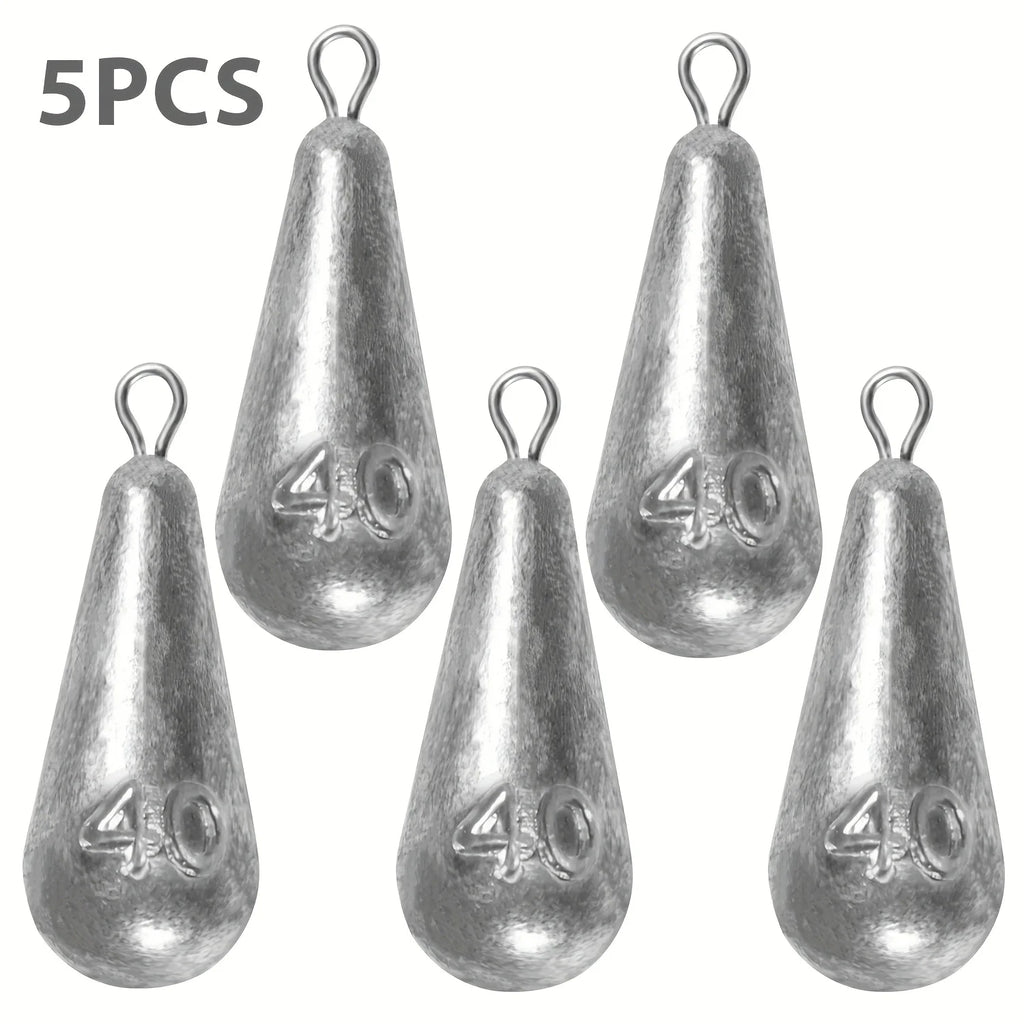 Premium Teardrop Fishing Weights Sinkers – 10 Sizes Lead Drop Shot Weights with 360° Swivel for Freshwater & Saltwater