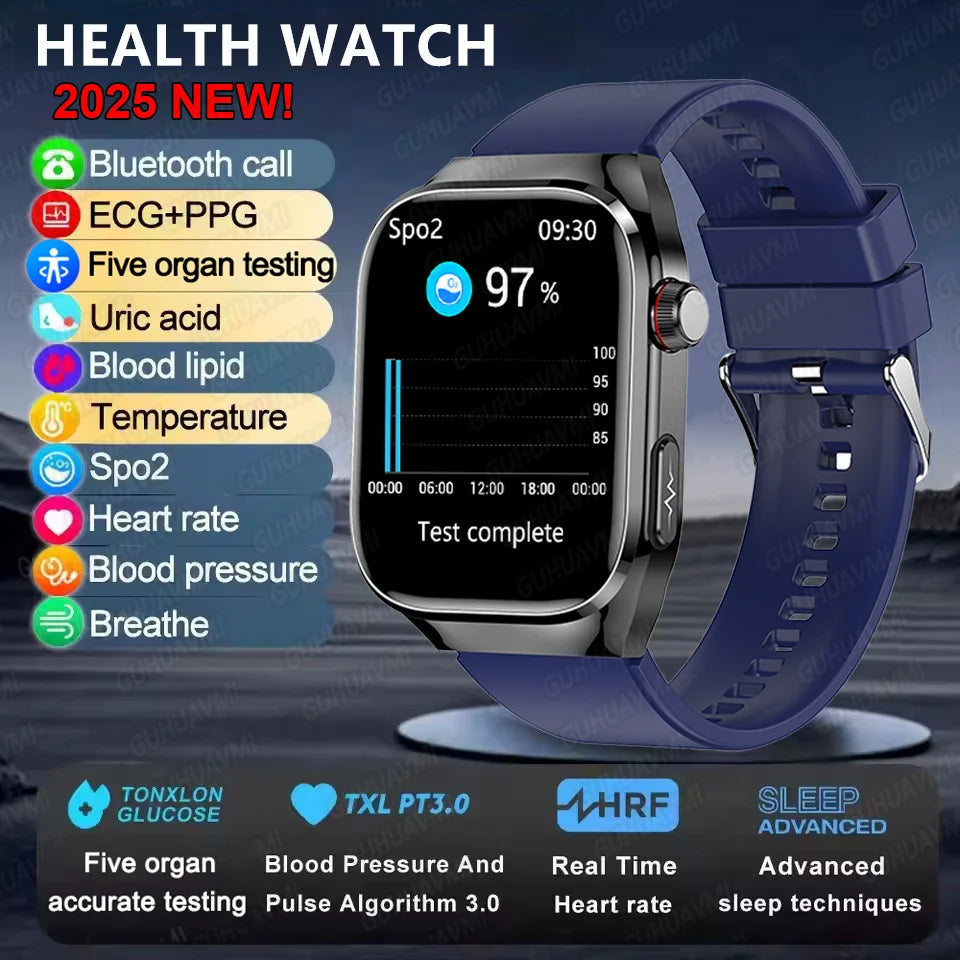 GUHUAVMI Micro Physical Examination Smart Watch with ECG, Uric Acid & Five-Organ Health Monitoring