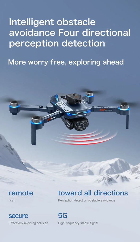 GT8 8K Professional HD Drone with Dual Cameras, 4.3” Screen Remote, Brushless Motor & Obstacle Avoidance – Foldable Quadcopter