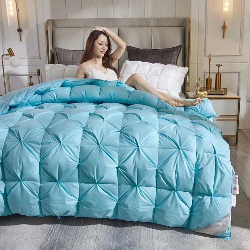 Five-Star Hotel Style Goose Down Duvet – Warm Winter Quilt for Single & Double Beds – Soft Quilted Polyester Comforter 150x200cm to 200x230cm