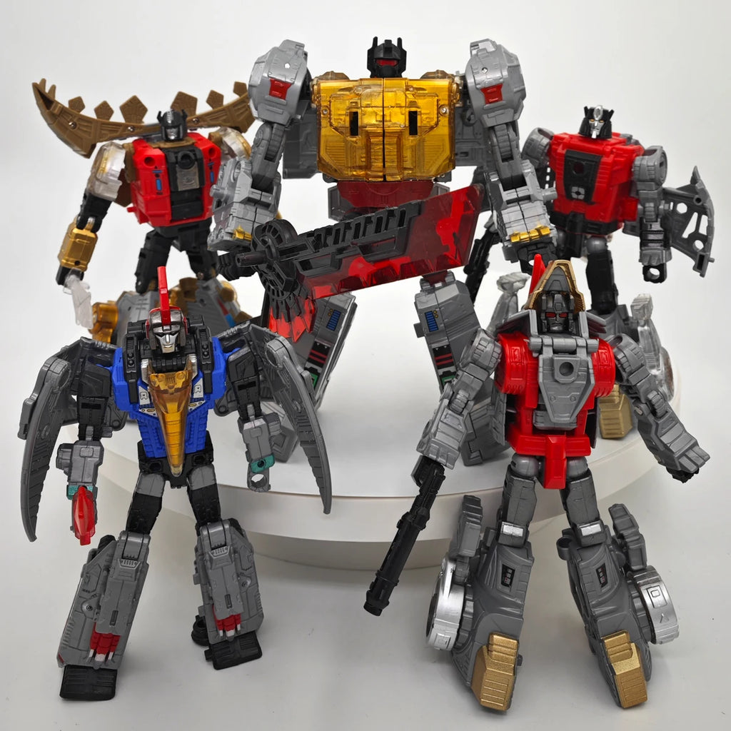 5-in-1 Dinoking Volcanicus Grimlock & Dinobots Transforming Robot Action Figures