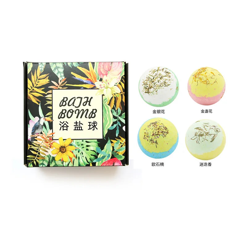 Essential Oil Effervescent Bath Bomb Salt – Body Whitening Aromatic Spa Bath Ball