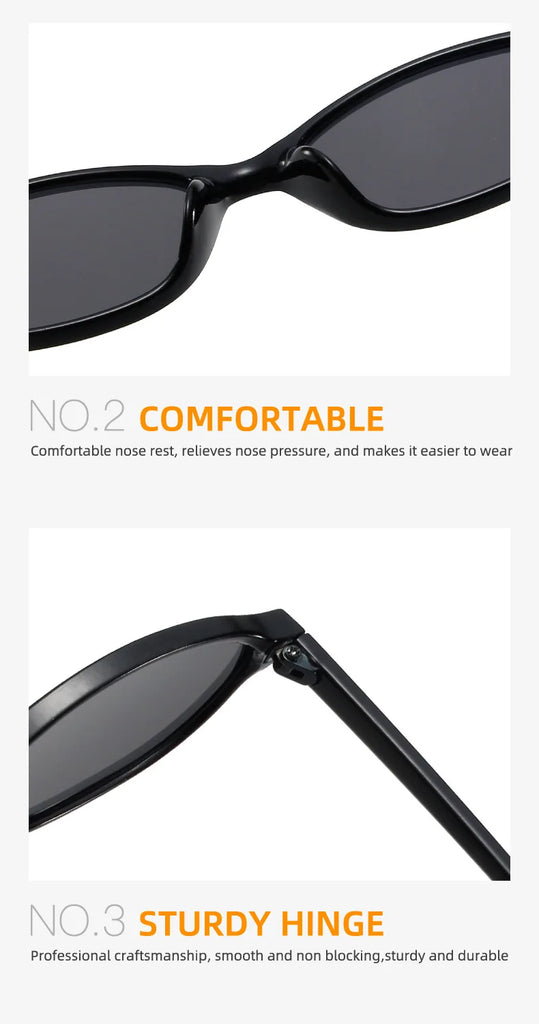 Retro Oval Cat Eye UV400 Sunglasses for Women – Trendy Small Frame Punk Sun Protection Shades