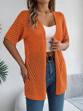 Casual Hollow Out Knitted Short Sleeve Cardigan for Women thumbnail 26