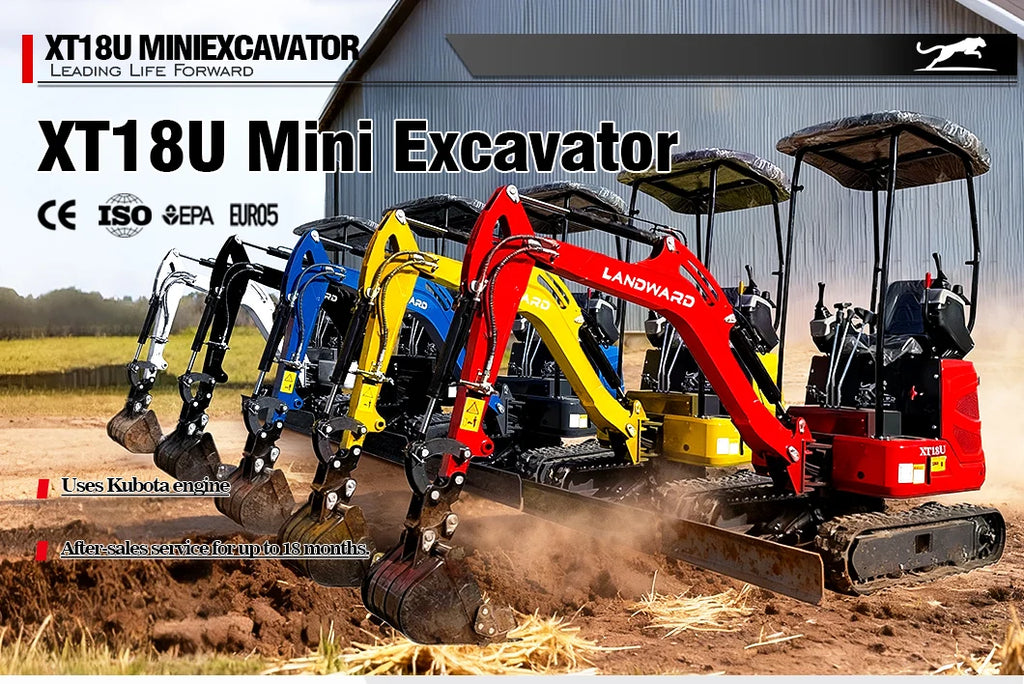 LANDWARD CE Euro 5 Mini Excavator 3.5 Ton with Kubota Engine – Customizable Home & Farm Crawler Excavator