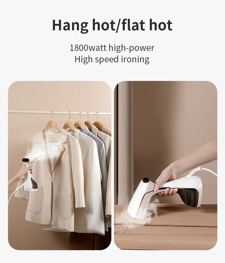 1800W Handheld Garment Steamer with Touch Screen Control and 320ml Water Tank