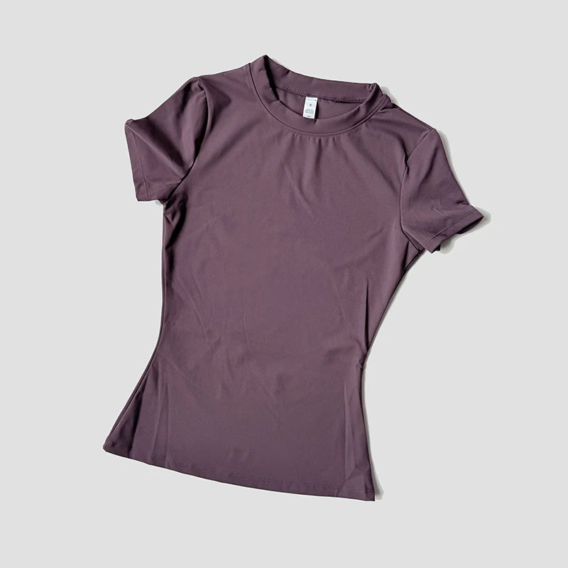 Women Seamless Yoga Top – Short Sleeve Fitness & Activewear Shirt
