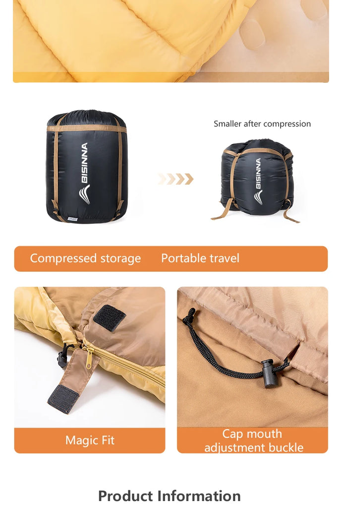 BSWOLF 2-Person Camping Sleeping Bag – Four Seasons, Portable & Warm