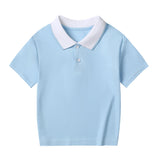 Children's Summer Color Matching Polo Shirt – Casual Short Sleeve Top for Boys & Girls thumbnail 4