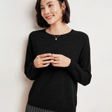 WinvyNee Women's 100% Wool Ribbed Crew Neck Sweater – Slim Fit Winter Knit Pullover thumbnail 35